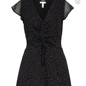 Cap sleeve dress with white flecks